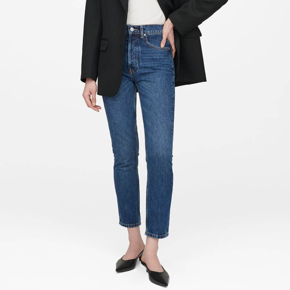 Anine Bing Sonya High-Rise Straight Leg Jeans - Size 27 - Picture 2 of 15